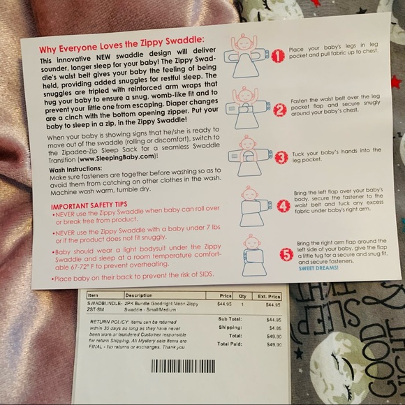 NWT | Zippy Swaddle | S-M - Picture 3 of 5